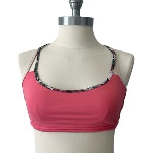 Lululemon Free To Be Wild Strappy Sports Bra Pink Floral Print Light Support 6